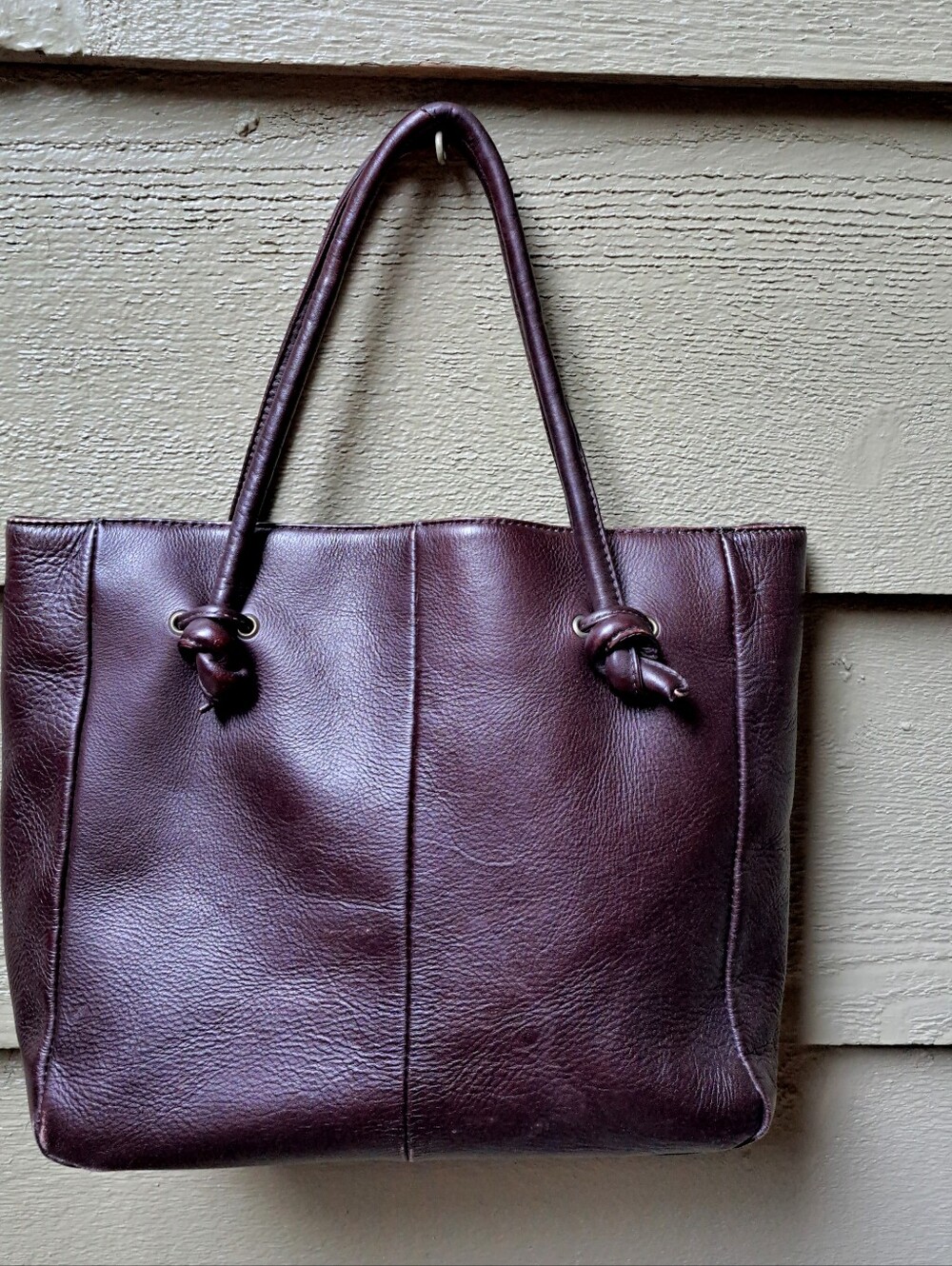 Vintage HOBO Chocolate Brown Leather Tote Bag
